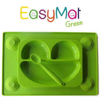 EasyMat®- Πιάτο/Σουπλά σιλικόνης με βεντούζες και κουτάλι