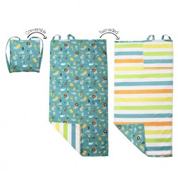 Η Πετσέτα Παραλίας Backpack – Green Zoo μετατρέπεται από τσάντα πλάτης σε πετσέτα παραλίας και σε στρωματάκι! Θα λατρέψετε τόσο τα πολύχρωμα και παιχνιδιάρικα σχέδια όσο και την πρακτικότητα της!  Το σούπερ μαλακό υλικό της Πετσέτας Παραλίας Backpack – G
