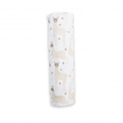 Η μεγάλη μουσελίνα της Lulujo Mountain Top Swaddling Blanket είναι 100% βαμβακερή με εκλεπτυσμένη ύφανση. Είναι προπλυμένη και όσο περισσότερο πλένεται τόσο πιο απαλή γίνεται.  Απαλή και αέρινη όχι μόνο να για τυλίξετε το μωρό αλλά και για να την χρησιμο