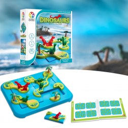 Σχηματίστε τα νησάκια στο ταμπλό για να προστατεύσετε τους πράσινους δεινόσαυρους! Η εταιρεία SmartGames παρουσιάζει μια σειρά από παιχνίδια λογικής και ενδυνάμωσης IQ. Με τη βοήθεια του παιχνιδιού ¨το νησί των δεινοσαύρων¨ αναπτύσσονται η λογική σκέψη, 
