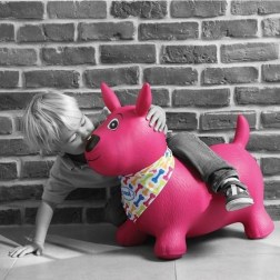 Φουσκωτό σκυλάκι χοπ χοπ ροζ! από την εταιρία LUDI  Το φουσκωτό σκυλάκι της εταιρίας Ludi θα γίνει το καινούργιο κατοικίδιο των μικρών μας φίλων! Καθώς το παιδί μεγαλώνει θα παίζει με διαφορετικούς τρόπους το παιχνίδι και θα ανακαλύπτει καινούργιες