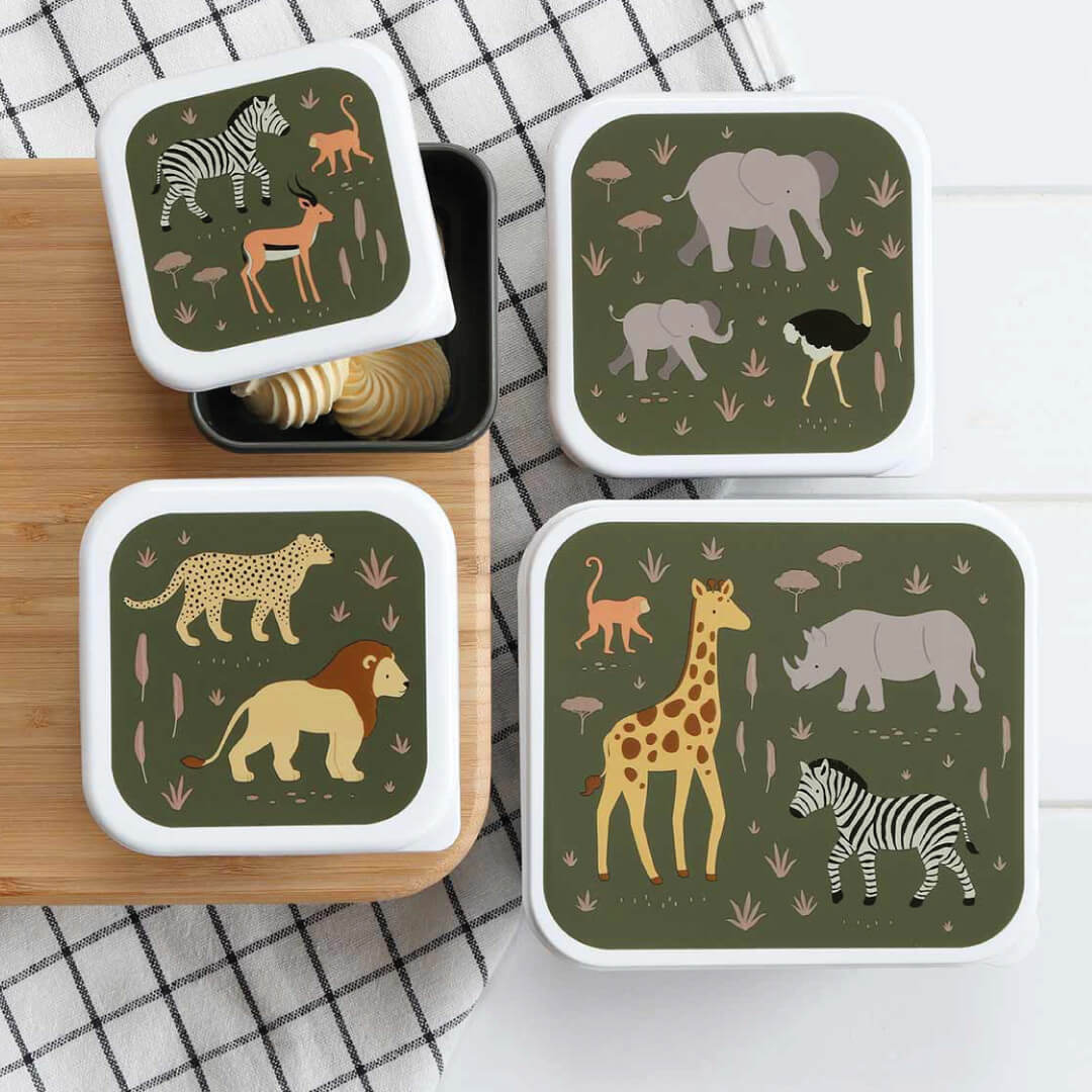 Εντυπωσιακό lunch box σετ της Little Lovely Company με trendy σχέδιο.